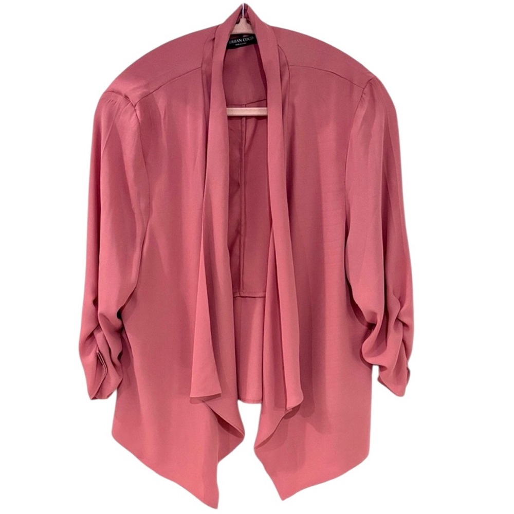 NWOT Elegant Women's XL Open-front Flowy Cardigan in Dusty Rose - Picture 2 of 13